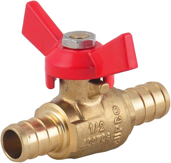 1/2" PEX Brass Ball Valve, LF Brass PEX Shut off Ball Valve - Image 5