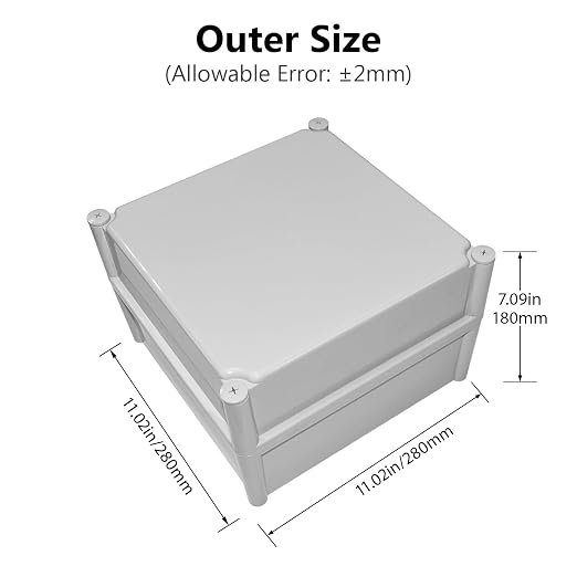 Waterproof Dustproof IP67 Junction Box DIY Case Enclosure Gray 11 x 11 x 7.1 - Image 2