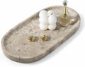 Natural Silver Pearl Marble Decorative Tray, Catchall Tray Stone Plate by Koville