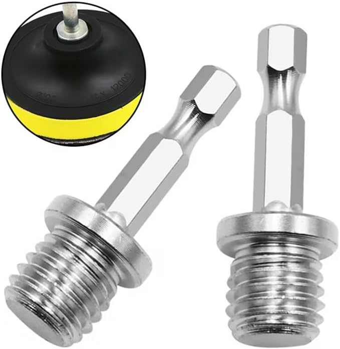 2pcs Silver Outer Conversion Rod M10+M14 Woodworking Hex Socket Adapter - Image 2