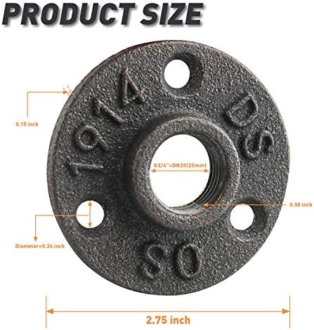 3/4" Floor Flange, 40 Pack MalleableIron Threaded Pipe Flange - Image 2