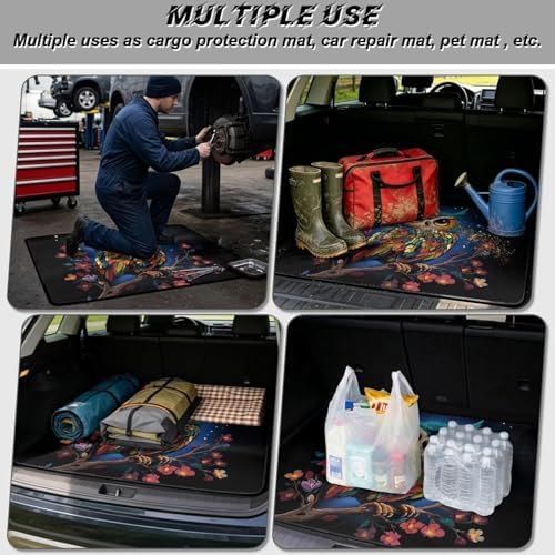 Colorful Owl Universal Moving Trunk Mat 29"x39" – Heavy Duty Waterproof Cargo - Image 3