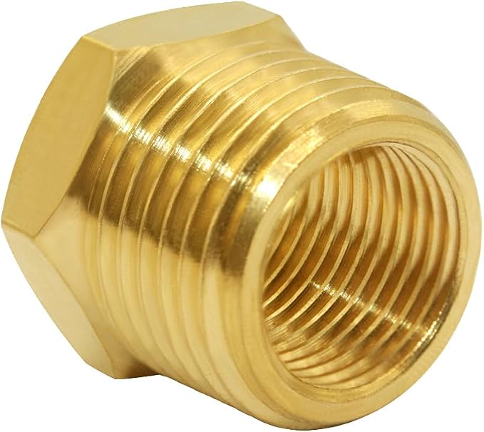Joywayus 5Pcs Brass Reducing Hex Bushing 1/2" NPT Male to 3/8" NPT Female | - Image 4