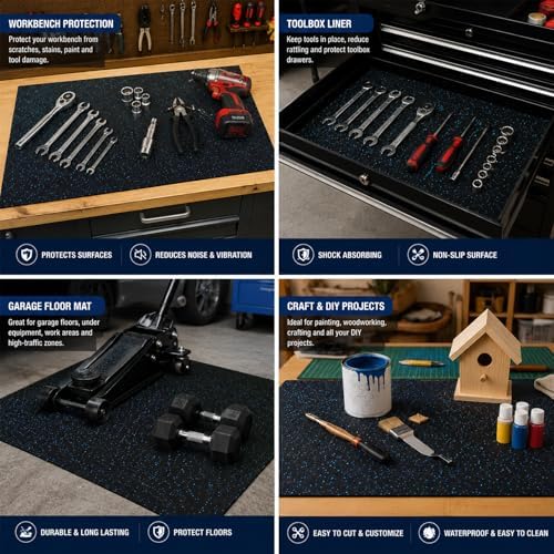 Drydiet Rubber Workbench Mat 24 x 60 Inch / 5 x 2 Feet, Heavy-Duty Work Bench - Image 5