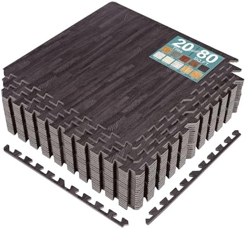 Sorbus Interlocking Wood Grain Foam Floor Tiles by Sorbus