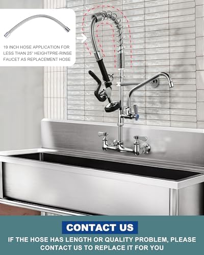 ALEASHA 25" Commercial Sink Faucet Wall Mount - Image 6