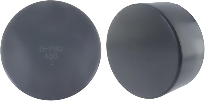 6.3" PVC Pipe End Cap Fitting Gray | Round Pipe Hole Plugs, Pipe Plug Socket - Image 4