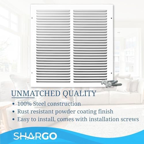 12x12 Air Return Vent Cover, Solid Steel White, 10 Pack - Image 7