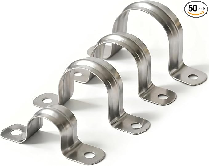 304 Stainless Steel Two-Hole Pipe Strap by Unknown