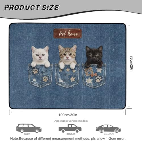 Funny Cat Print Heavy Duty Cargo Mat Racing Trunk Mat Universal Waterproof - Image 7