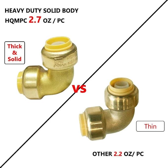 Pex Fitting 1/2" Pex Fittings PushFit Elbow 90-Degree Fitting 1/2" Elbow - Image 2