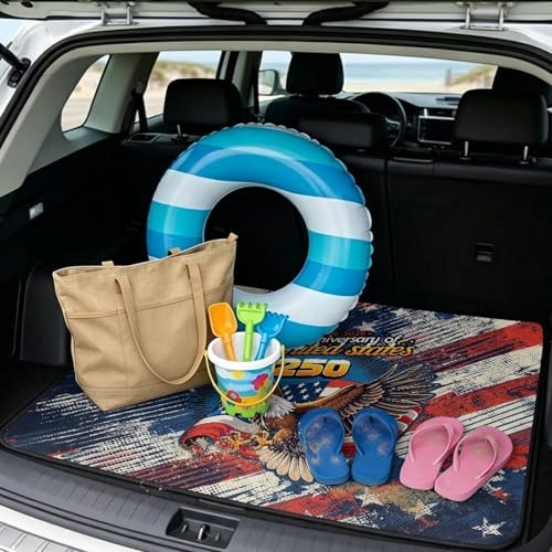ELEQIN 250th 4th of July Car Cargo Liner Non Slip Backing Cargo Mat Rear Trunk - Image 2