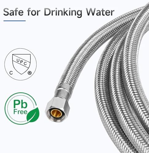 10 FT Dishwasher Installation Kit, Braided Stainless Steel Dishwasher Water - Image 3