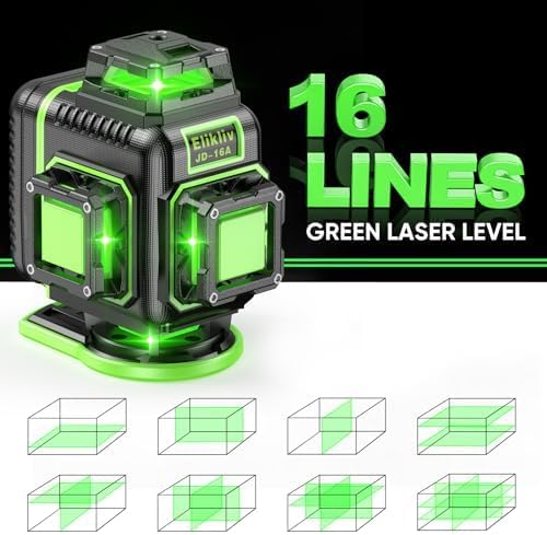 Elikliv Laser Level with Tripod, 4x360° lazer leveler tool | 165Ft Green Laser - Image 4