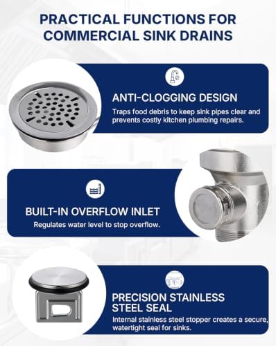3-1/2" Commercial Sink Drain - Image 3
