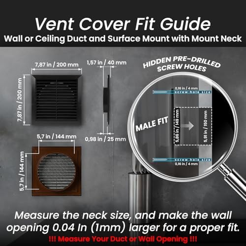 Repa Market 6 Inch Black Air Vent Cover - Image 2