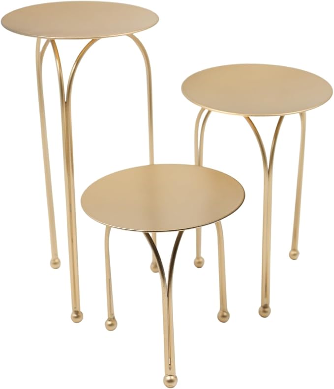 Hosley Style Gold Iron Pillar Candle Holders - Image 7