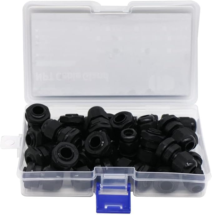 25-Pack 1/4" NPT Cable Glands, IP68 Waterproof Nylon PA66 Strain Relief Cord - Image 5