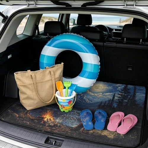 Classic Night Camping Waterproof Car Trunk Mat 29"x39" - Image 2