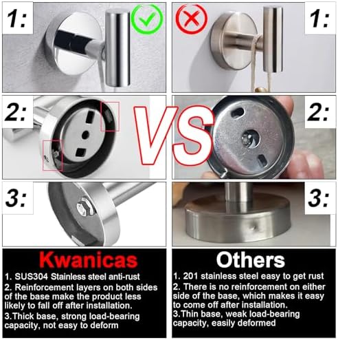 5 Pieces Polished Chrome Bathroom Hardware Accessories Set, Hand Towel Ring - Image 6