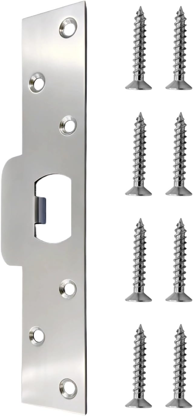 7-Inch Extended Door Strike Plate, Heavy Duty Stainless Steel, by Dewuyanse
