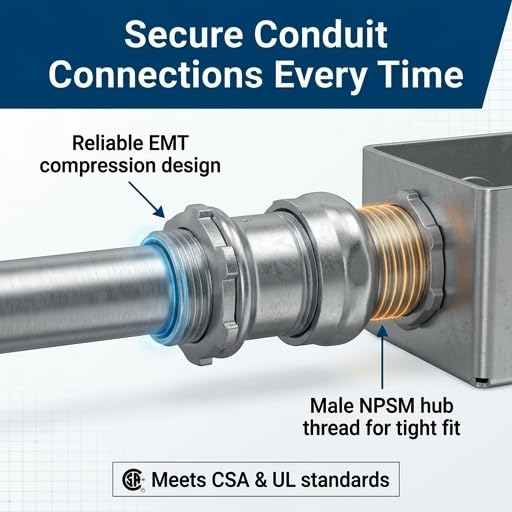 Morris Products 14940 EMT Compression Connector, 1/2" Trade Size - Image 3