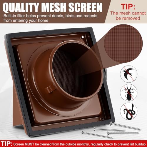 Gisafai 4 Inch Dryer Vent Cover Outdoor - Image 3