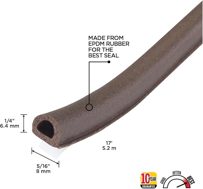 MD Building Rubber Window Seal for Medium Gaps, 17ft | Self-Adhesive Backing - Image 2