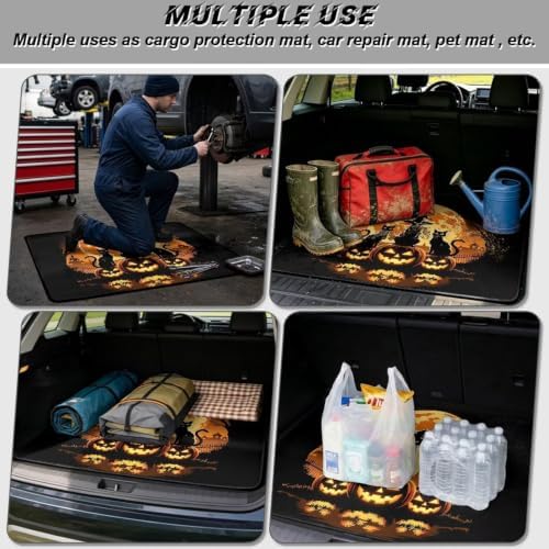 Orange Witch Cat Camping Trunk Mat 29"x39" - Image 3