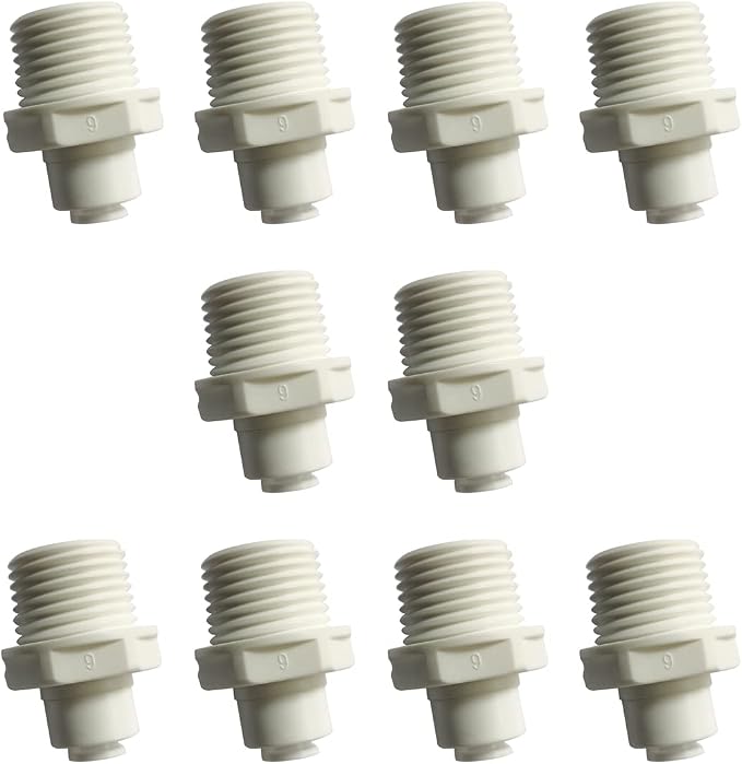Malida Push to Connect 3/8 Male Connector 1/4 Ro Tube Fitting, 10 Pack | Food by MALIDA