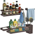 PUSDON 5-in-1 Shower Caddy & Kitchen Organizer Set, Wall Mount Wide Spice Rack by PUSDON
