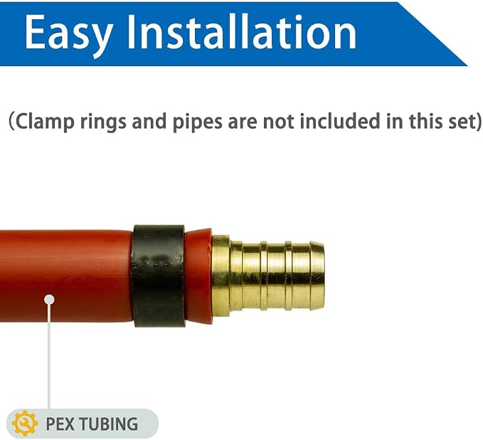 Hooshing 30PCS 1/2 Inch Straight Coupling PEX Fitting | Heavy Duty Brass Crimp - Image 4