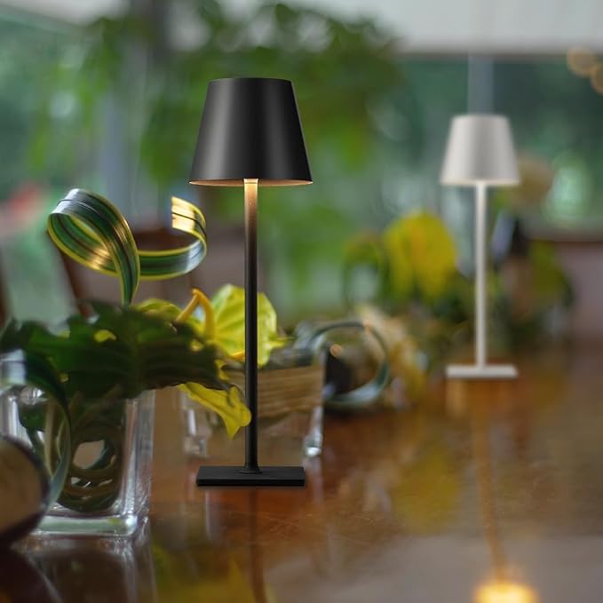 KDG 2 Pack Cordless Black Table Lamps, RGB Color Stepless Dimming Desk Lamp | - Image 8