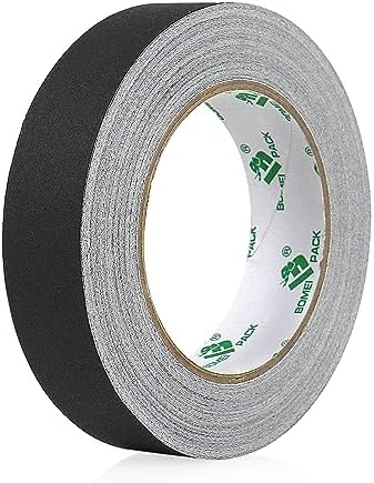 BOMEI PACK Black Gaffer Tape, Matte Non-Reflective, 1inch x 30yds No Residue by BOMEIPACK