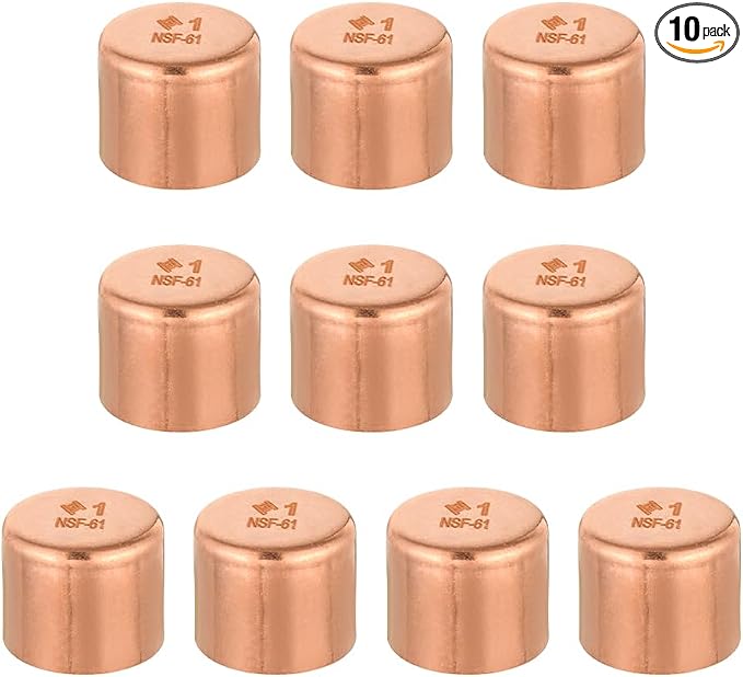 10 Piece EFIELD 1-inch Solder Copper Pipe End Cap | Copper Plumbing Fittings by EFIELDPEXTUBING