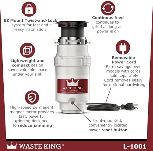 Waste King 1/2 HP Garbage Disposal - Image 3