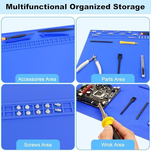 32.3" x 16.6" Premium Silicone Soldering Mat, 932°F Heat Resistant Oversized - Image 3