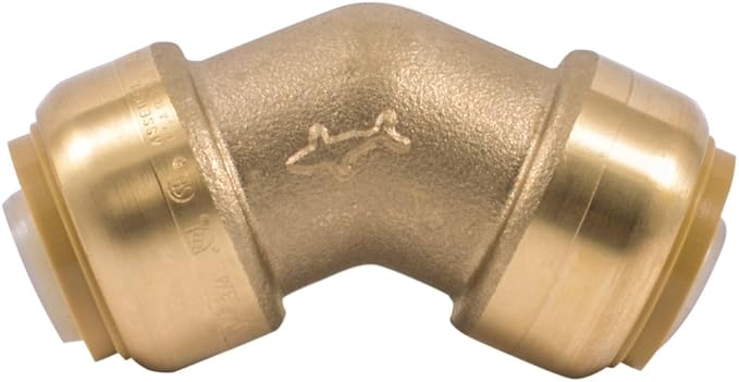 SharkBite 3/4 Inch 45 Degree Elbow, Push to Connect Brass Plumbing Fitting - Image 3