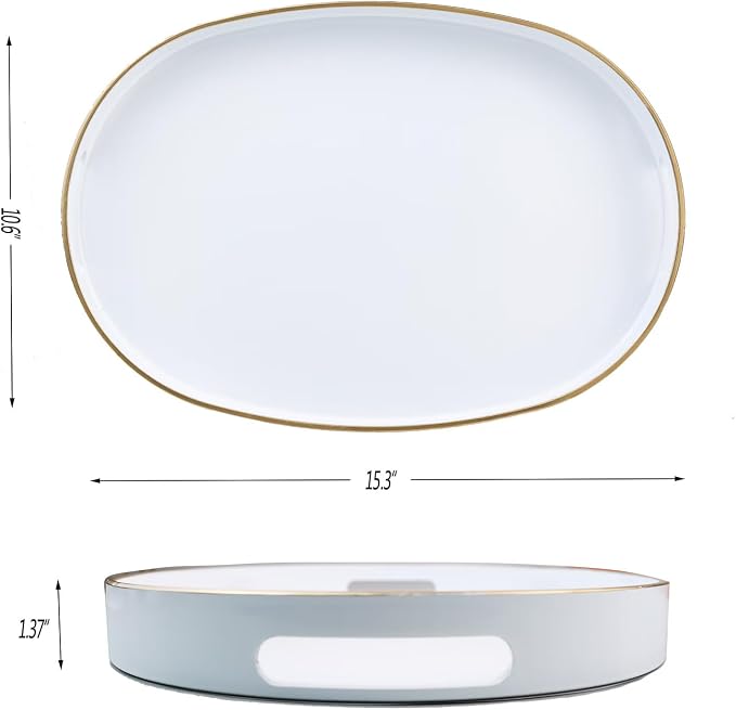 White Oval Decorative Tray - Image 4