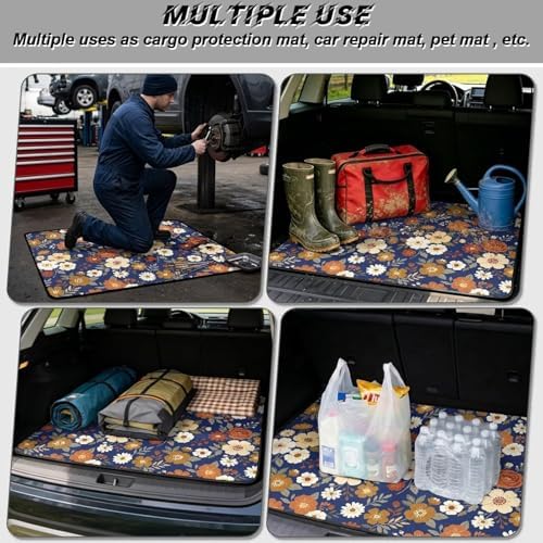 Blue Orange Floral All Weather Trunk Mat 29"x39" - Image 3
