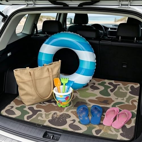 ELEQIN Duck Camo Green Car Cargo Liner Trunk Mats - Image 2