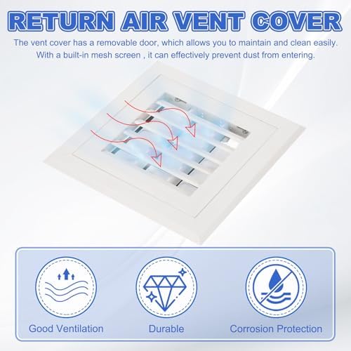 PATIKIL 8x8 Inch Plastic Ventilation Grille, Return Air Vent Cover Removable - Image 4