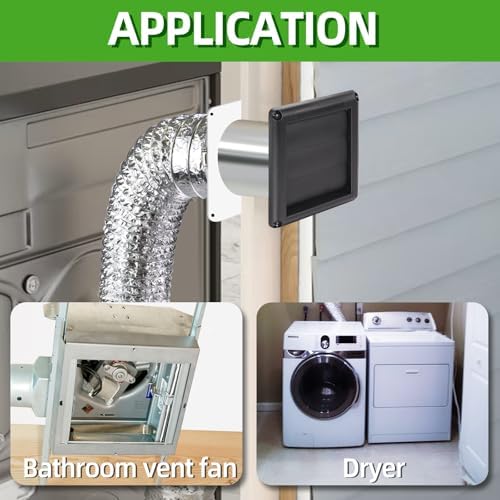 4"Dryer Vent Kit Through Wall w/Hose/Duct Connector/Wall Plate, 9ps Vent Kit - Image 7