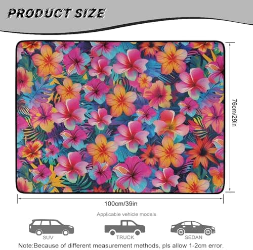 Tropical Hibiscus Universal Car Trunk Mat, Waterproof Cargo Liner - Image 7