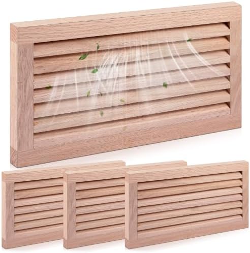 Weysat 4 Pcs 8 x 16 Inch Oak Hardwood Air Return Vent Cover Unfinished by Weysat