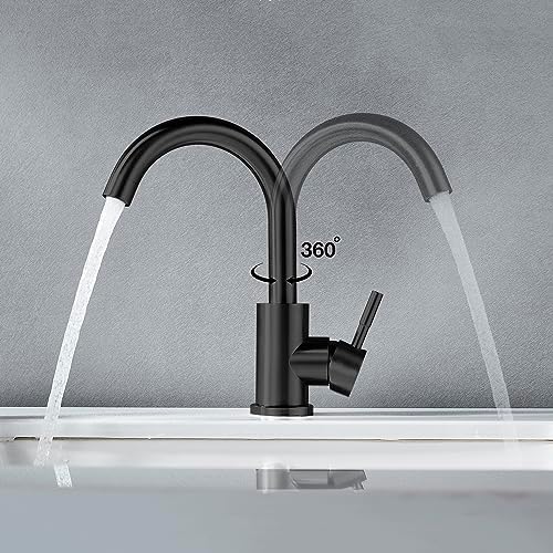Wet Bar Sink Faucet Single Hole, Matte Black Single Handle Faucet - Image 5