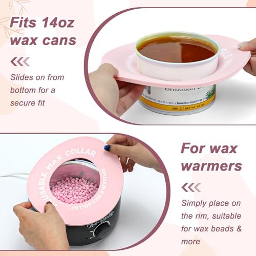 2 PCS Reusable Silicone Wax Collars Fits Most 14 Oz Wax Pot Liner Collar Clean - Image 4