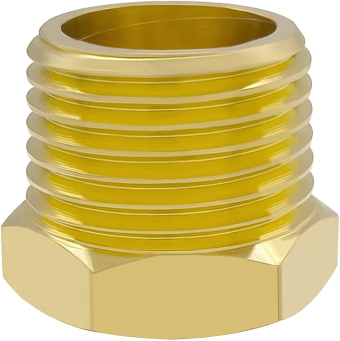 Hooshing 6PCS Brass Pipe Fittings 1/2" NPT Male Outer Hex Head Pipe Plug - Image 4