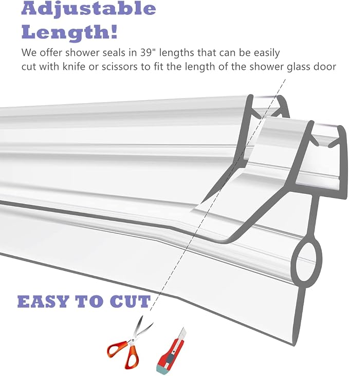 2-Pack Frameless Shower Door Bottom Seal Strip - Image 5