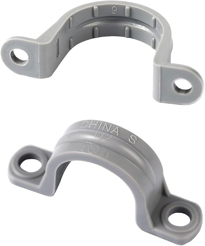 50Pcs PVC Pipe Straps, 2 Holes Plastic Conduit Strap Pipe Clamps Supports - Image 3
